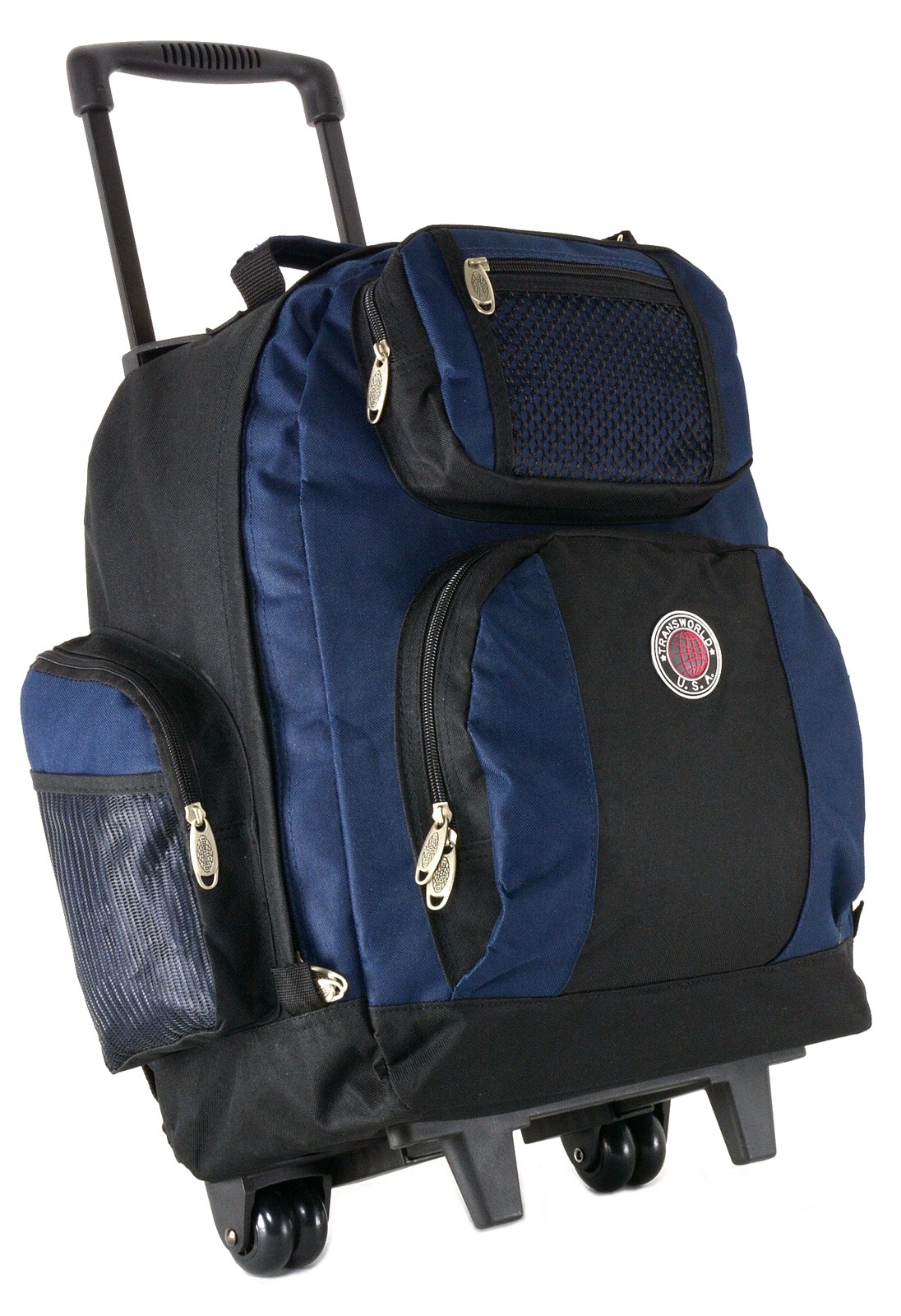 18" Wheeled Backpack Roomy Rolling Book Bag W/ Handle Carry on Luggage